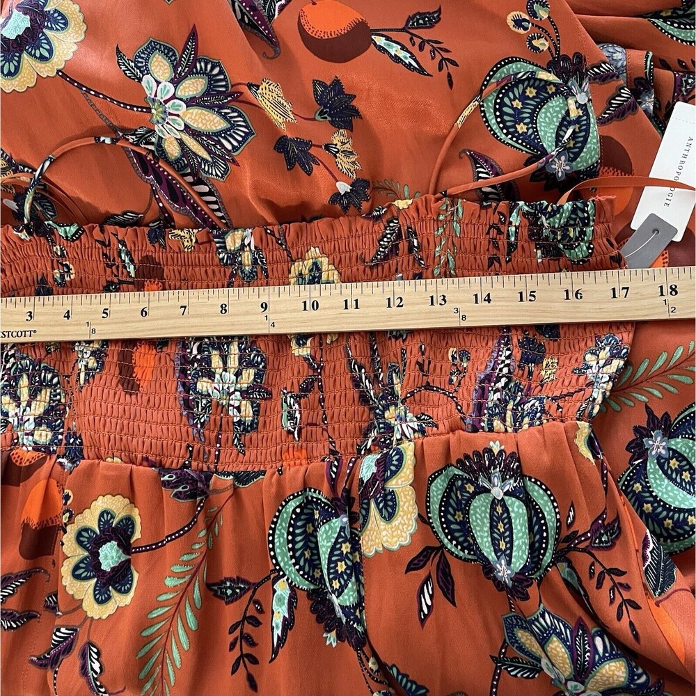 NWT Maeve Multicolor Maxi Dress XL Sleeveless Floral Smocked Cross Back - Picture 10 of 13